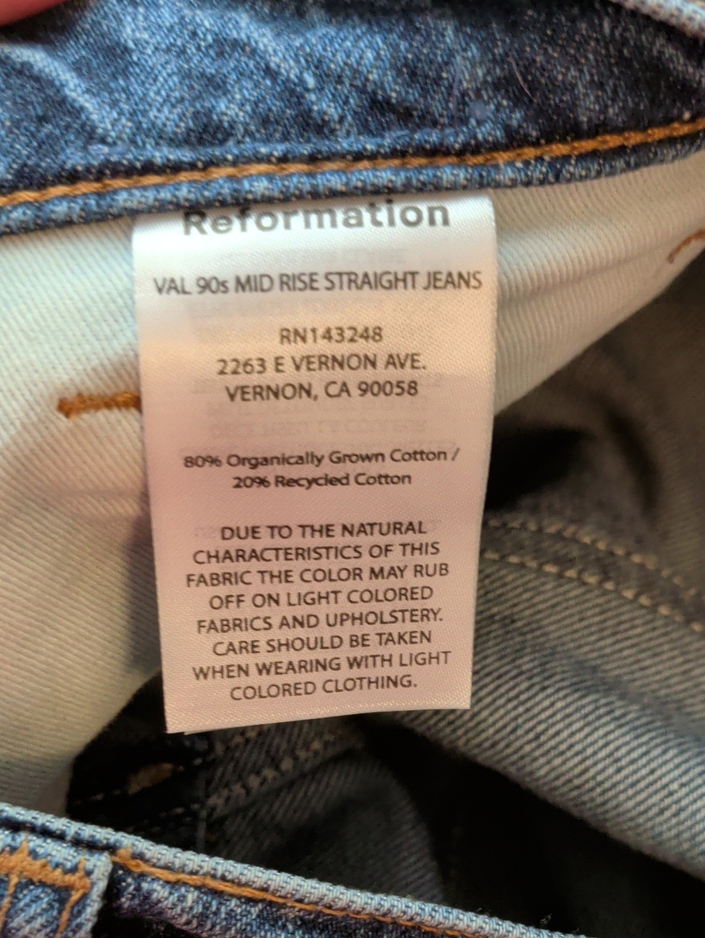 REFORMATION 90s val mid rise straight leg jean - size 31 - Picture 12 of 12